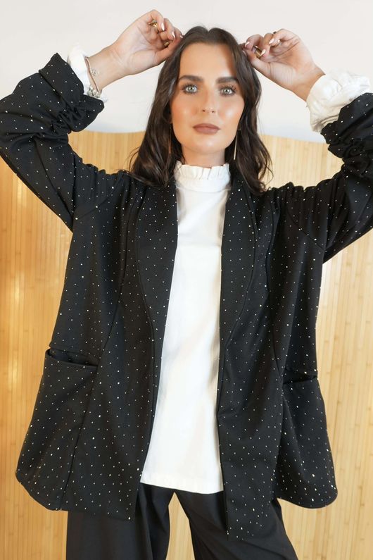 Stella Micro Stud Relaxed Blazer Black /30=